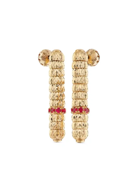 Officina Bernardi 18kt yellow gold Enigma ruby drop earrings Gold ENIGMAEARRINGDYGOLDRUBY