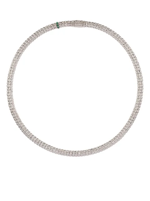 Officina Bernardi 18kt white gold Enigma emerald and diamond necklace Silver ENIGMANECKLACEWGOLDEMERALD