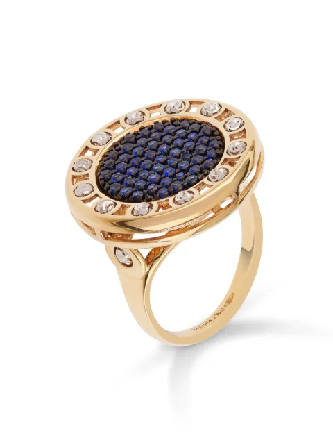 Officina Bernardi 18kt yellow and white gold large SenzaTempo sapphire ring Gold SENZATEMPORINGLYWGOLDSAPPHBLUE