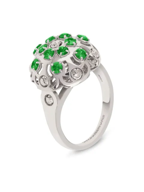 Officina Bernardi 18kt white gold Damasco emerald ring Silver DAMASCORINGSWGOLDEMERALD