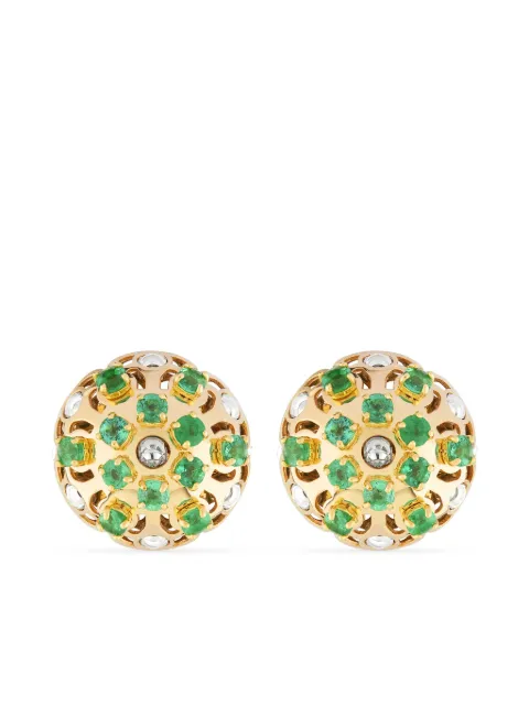 Officina Bernardi 18kt yellow gold Damasco emerald earrings Gold DAMASCOEARRINGSYGOLDEMERALD