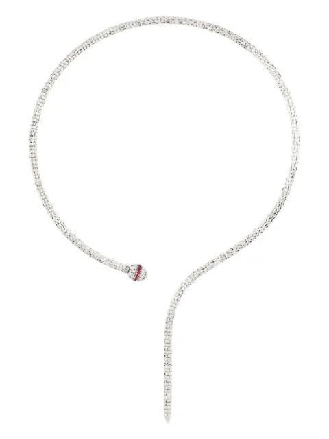 Officina Bernardi 18kt white gold Ophidia Y ruby necklace Silver OPHIDIANECKLACEYWGOLDRUBY
