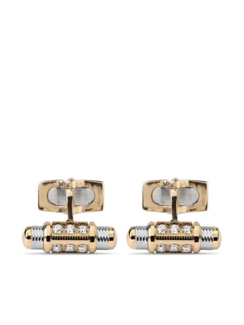 Officina Bernardi 18kt yellow and white gold Lumen diamond cufflinks Gold LUMENCUFFLINKACYWGOLDDIAMONDWHITE