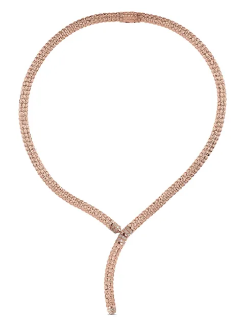 Officina Bernardi 18kt rose gold Enigma Y diamond necklace Pink ENIGMANECKLACEY3PKGOLDDIAMONDWHITE