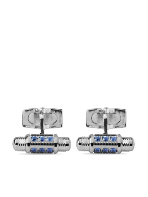 Officina Bernardi 18kt white gold Lumen sapphire and diamond cufflinks Silver LUMENCUFFLINKACWGOLDSAPPHBLUE