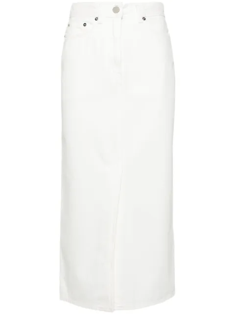 LouLou de Saison straight denim midi skirt White RONA