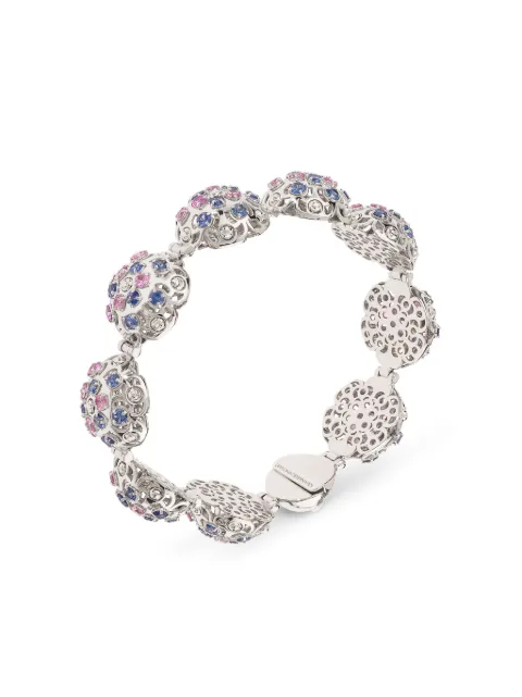 Officina Bernardi 18kt white gold Damasco sapphire and diamond bracelet Silver DAMASCOBRACELETSWGOLDSAPPHLBLUEPINK