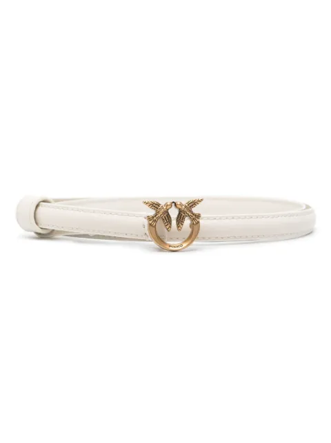 PINKO logo-buckle leather belt White 102148A0F1