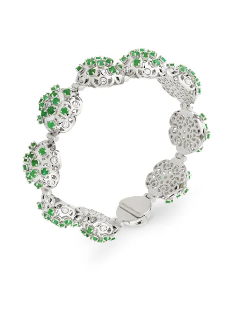 Officina Bernardi 18kt white gold Damasco emerald and diamond bracelet Silver DAMASCOBRACELETSWGOLDEMERALD