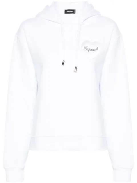 DSQUARED2 Cool Fit cotton hoodie White S75GU0519S25551