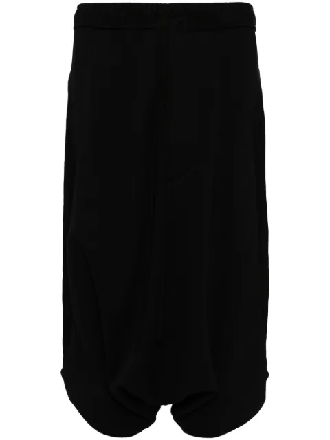 Julius drop-crotch cotton track shorts Black 847PAM11BLK