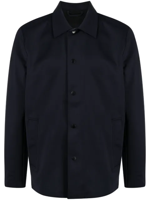 Alpha Tauri logo-appliqué button-up shirt jacket Black ATA24050