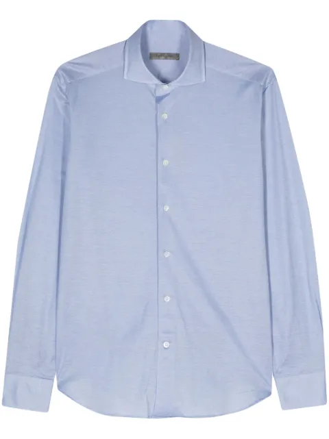 Corneliani piqué-weave shirt Blue 93P1129311250