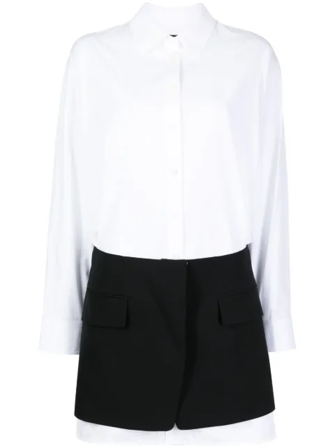 Juun.J long-sleeve panelled shirtdress White JW4171W031
