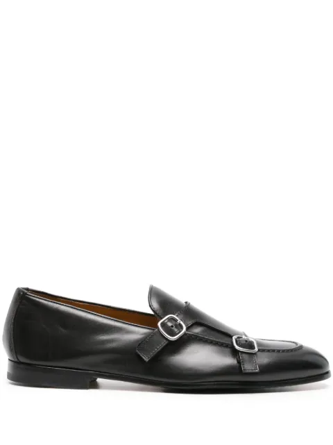 Doucal's double-buckle leather Monk shoes Black DU3160PANNUF159NN00