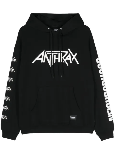 Neighborhood x Anthrax logo-print hoodie Black 232UWNHCSM02S