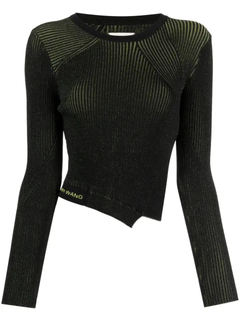 Feng Chen Wang side-slit asymmetric knitted top Black FWS17KT19G