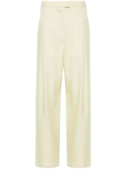 Philosophy Di Lorenzo Serafini chambray pleated straight trousers Yellow A03092126