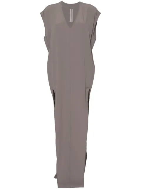Rick Owens V-neck crepe maxi dress Grey RP01D2504CC