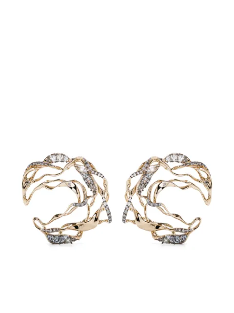 Bibi van der Velden 18kt yellow gold Smoulder diamonds earrings Gold E20211009B