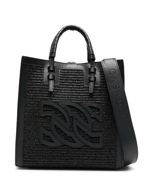 Casadei Beaurivage raffia tote bag Black 3W380V0000BEAUR