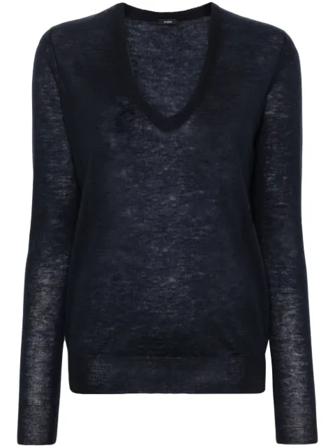 JOSEPH V-neck cashmere jumper Blue JF008506