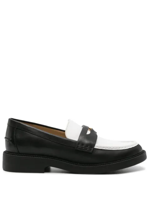 Michael Michael Kors logo-penny leather loafers Black 40R4EDMP1L