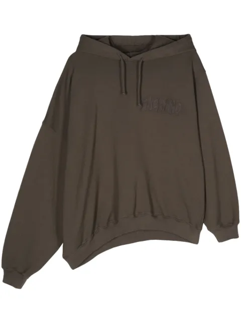 Magliano embroidered-logo asymmetric hoodie Brown R58011828LM28
