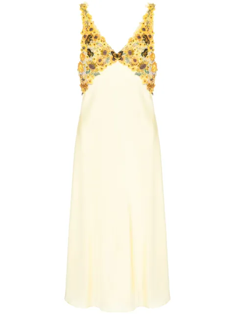 Mary Katrantzou beaded stretch-silk slip dress Yellow TD121