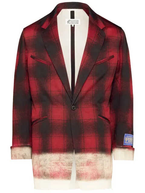 Maison Margiela Pendleton checked blazer Red S50BN0515M35005