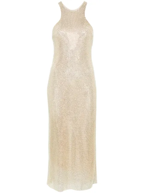 Philosophy Di Lorenzo Serafini rhinestone sleeveless midi dress Green A04502128