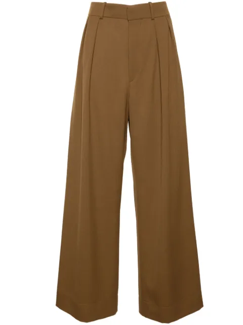 WARDROBE.NYC wide-leg virgin wool trousers Brown W2075PC