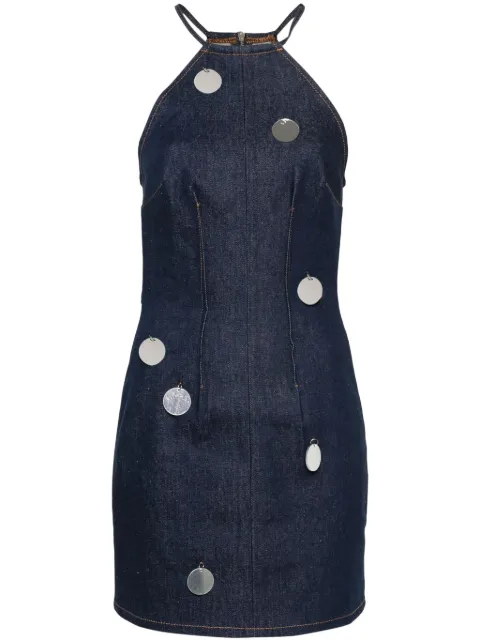 David Koma mirror-detail denim dress Blue RE24DK62DD