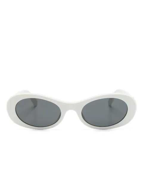 Miu Miu Eyewear oval logo-detail sunglasses White SMU06Z1AB5S0