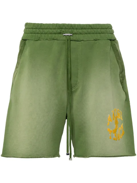 AMIRI logo-embellished cotton track shorts Green AMJYSS1002