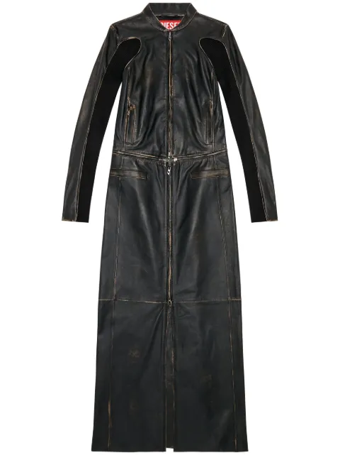Diesel L-Tot leather maxi dress Black A139480SJAG
