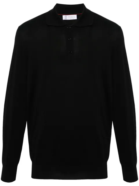 Brunello Cucinelli long-sleeve polo shirt Black M29800135CH101