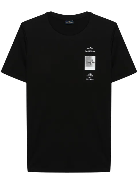 Paul & Shark logo-print cotton T-shirt Black 24411076
