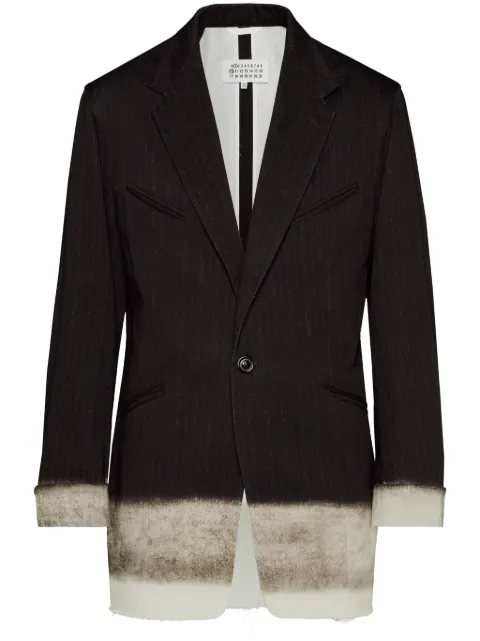 Maison Margiela Pendleton pinstripe blazer Brown S50BN0524M35012