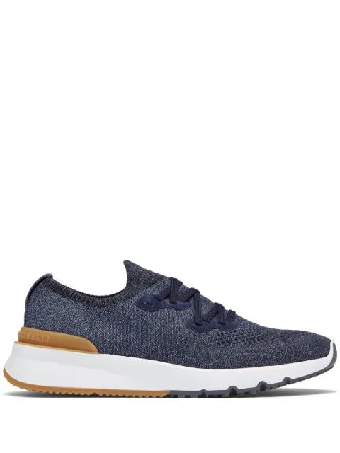 Brunello Cucinelli knitted lace-up sneakers Blue MZUKISO250CO250