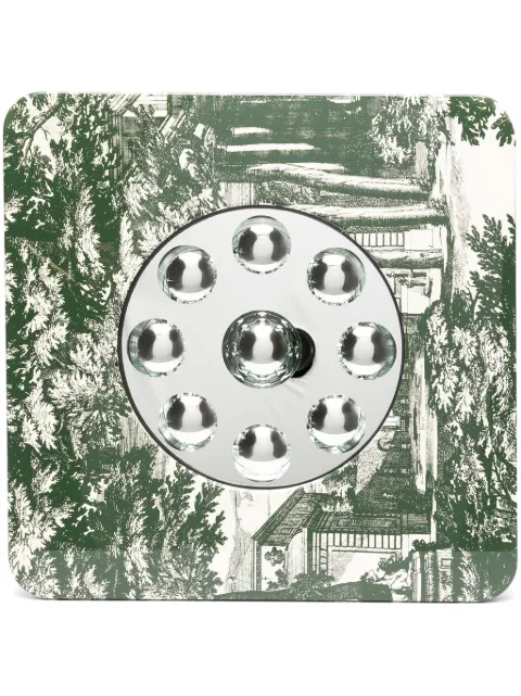 Fornasetti Giardino Settecentesco-frame wall mirror (50cm x 50cm) Green C34Y128BL