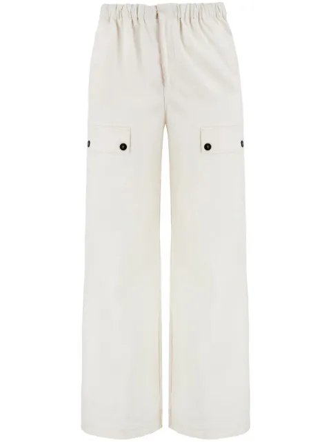 Ferragamo wide-leg linen trousers White 773182