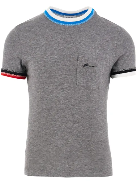 Ferragamo colour-block trim T-shirt Grey 773060