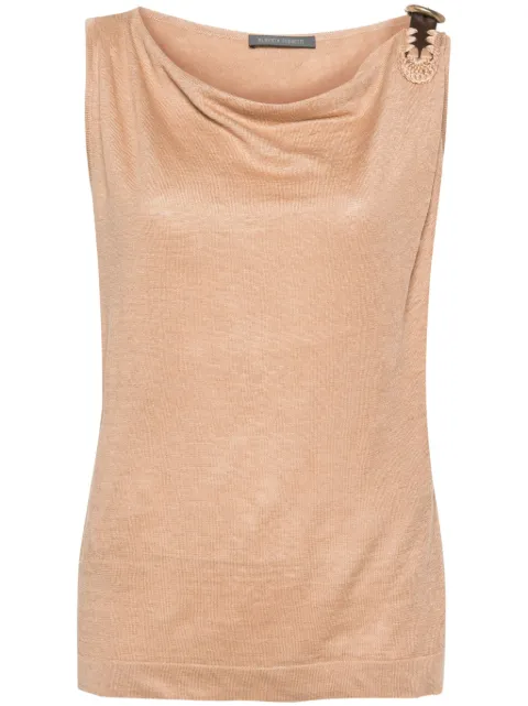 Alberta Ferretti belted-shoulder tank top Neutrals AEF241M08810102