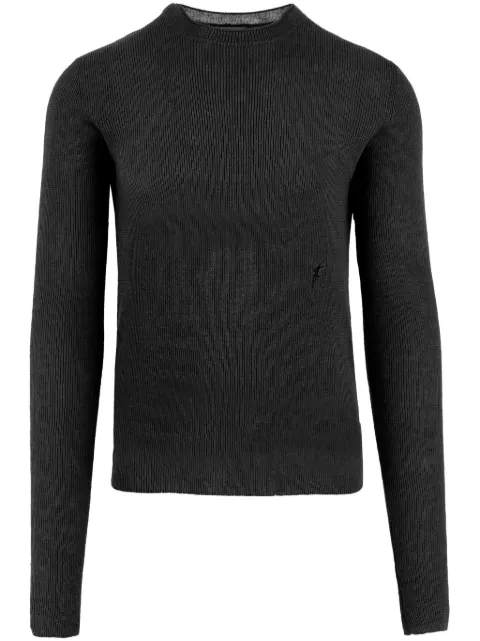 Ferragamo ribbed-knit linen jumper Black 772667