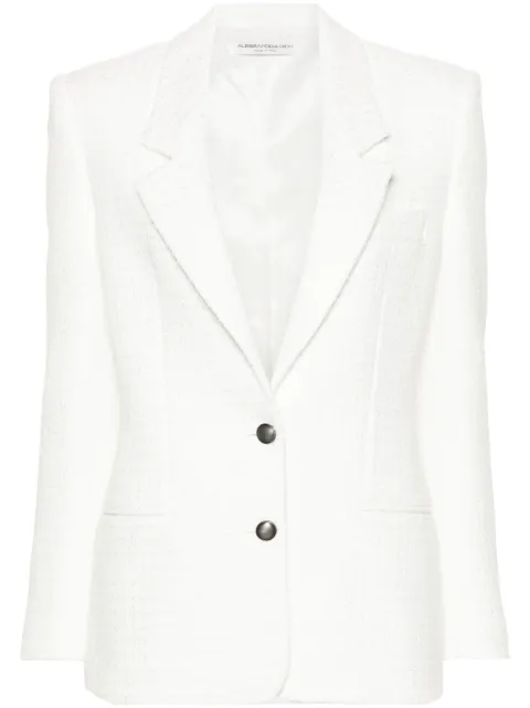Alessandra Rich single-breasted bouclé blazer White FABX3630F4244
