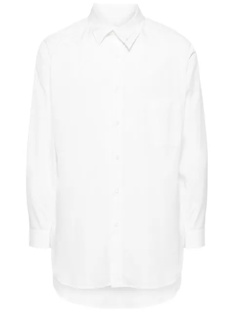 Yohji Yamamoto asymmetric-collar cotton shirt White HSB3954