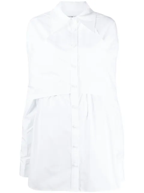 Kimhekim rear-tie cotton shirt dress White PS24DS05WH