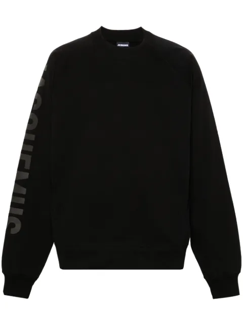 Jacquemus Le Sweatshirt Typo cotton top Black 245JS2362341