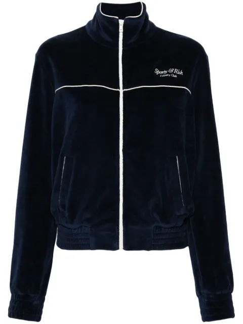 Sporty & Rich velour zip-up jacket Blue JAAW2323NA2